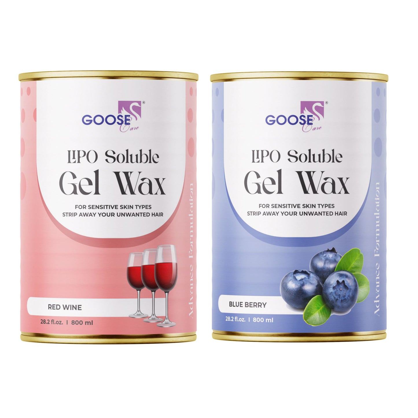 Lipo Soluble Gel Wax Duo: Red Wine & Blueberry