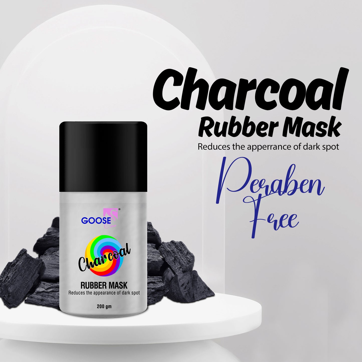 Charcoal Rubber Mask, 200gm