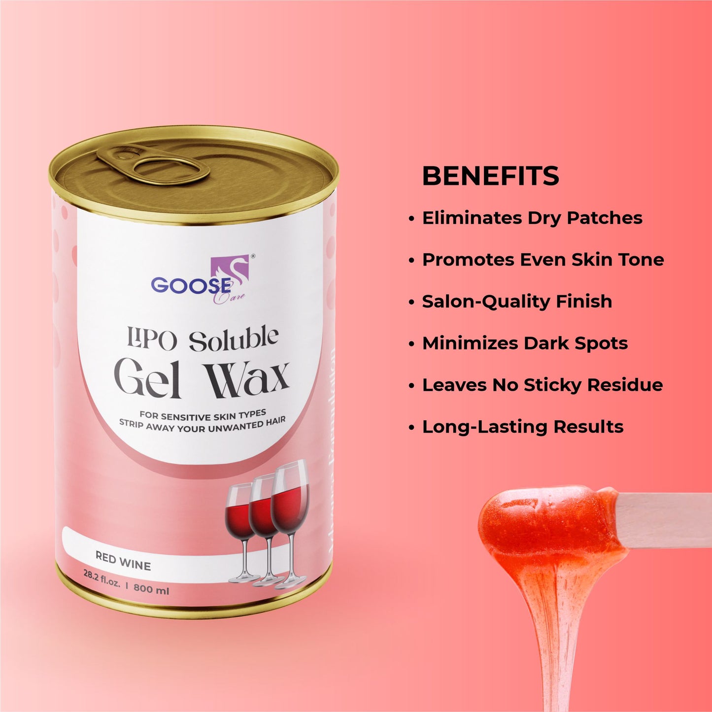 Lipo Soluble Gel Wax Red Wine, 800ML